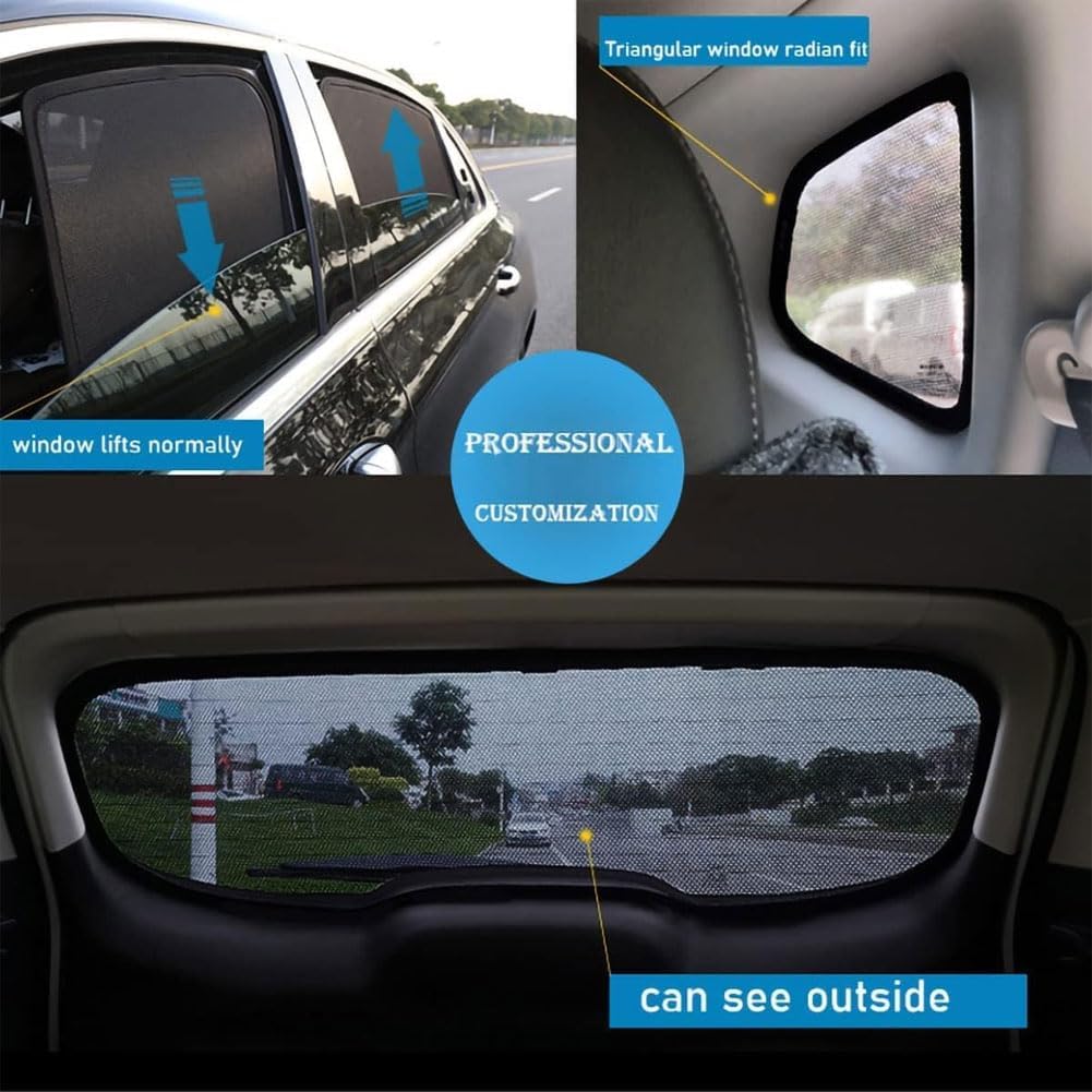 Car Window Sun Shade for Toyota 4Runner 4 Runner 2000-2019, Magnetic Mesh Side Window Screens for Camping Bug Protection, Breathable Automotive Sunshade Privacy Cover,F/7 Wholecar