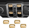 JeCar for Jeep Window Switch Button Cover Trim Interior Accessories for Jeep Wrangler JL JLU Gladiator JT 2018-2024 2025 2026+ (Gold Aluminum Alloy)