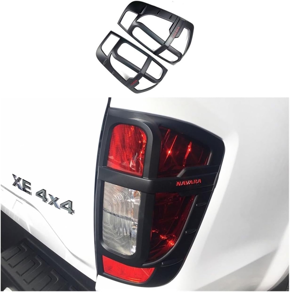 Matt Black Tail Lights Cover Fit Compatible For Nissan Navara NP300 2015 2016 2017 2018 2019 2020 2021 Pickup Auto Parts Rear Lampshade