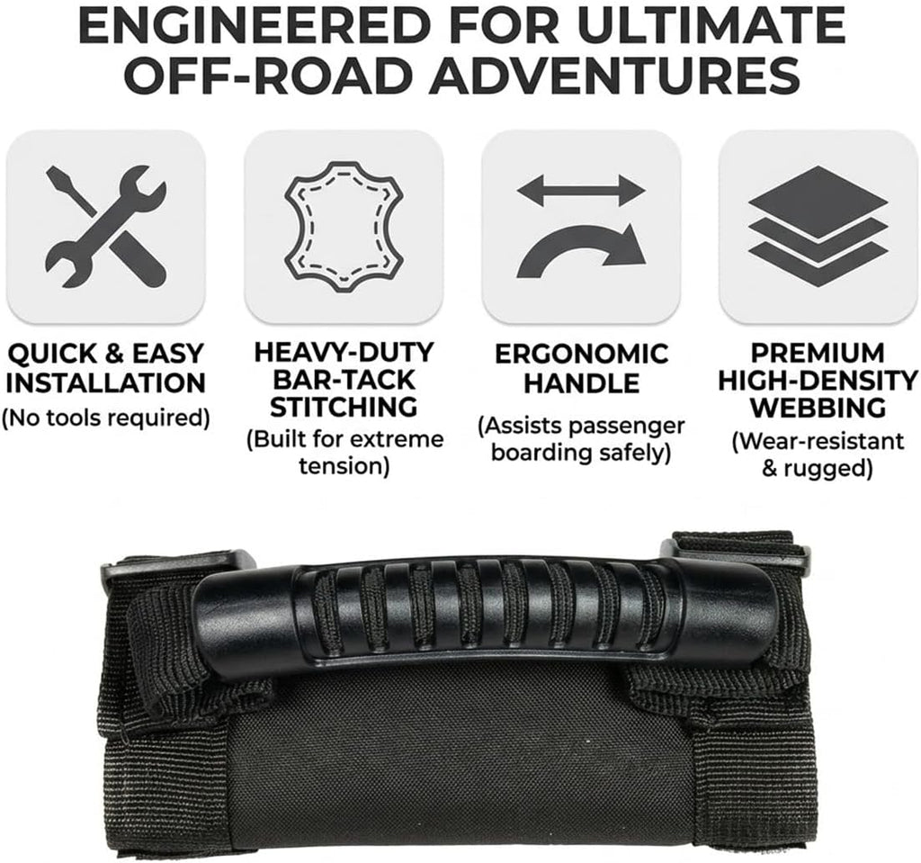 Roll Bar Grab Handles for Can-Am Defender 6×6 HD10 XT 2021–2026– Heavy-Duty Padded Straps for Side-by-Side Off-Road Vehicles, Secure Grip & Passenger Safety
