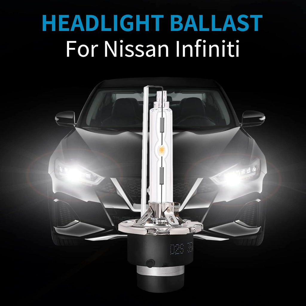 Xenon HID Headlight Ballast Control Unit with Igniter & D2S Bulb - Compatible with Nissan Altima, 350Z, Maxima, Murano, Rogue, Infiniti G35, G37, FX35- Replaces 28474-8991A 28474-89904 NZMNS111LAN