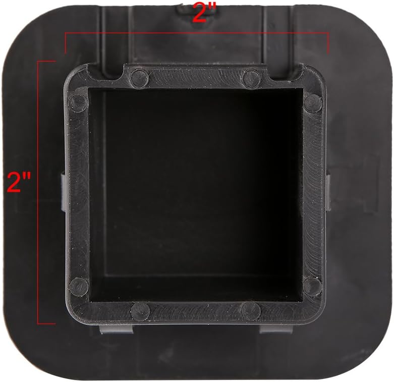 CZC AUTO Trailer Hitch Cover, 2 inch Tow Receiver Tube Plug Cap, 2" Black Hitch Ball Insert Compatible for Toyota Mercedes Mopar Audi F150 Ford GMC Truck Chevy Jeep Lexus 4runner (2"X2" 1Pack, Black)