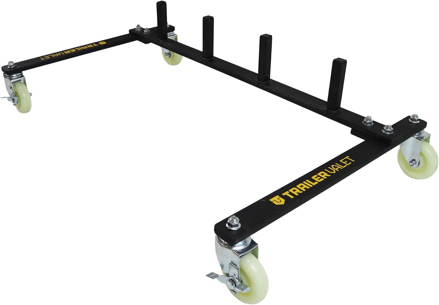 Trailer Valet TVWDX Heavy Duty 6 Wheel Tire Dolly 2 Pack 2,000 lbs. Capacity per Dolly, Sturdy Steel Frame, Polyurethane Casters with Storage Rack