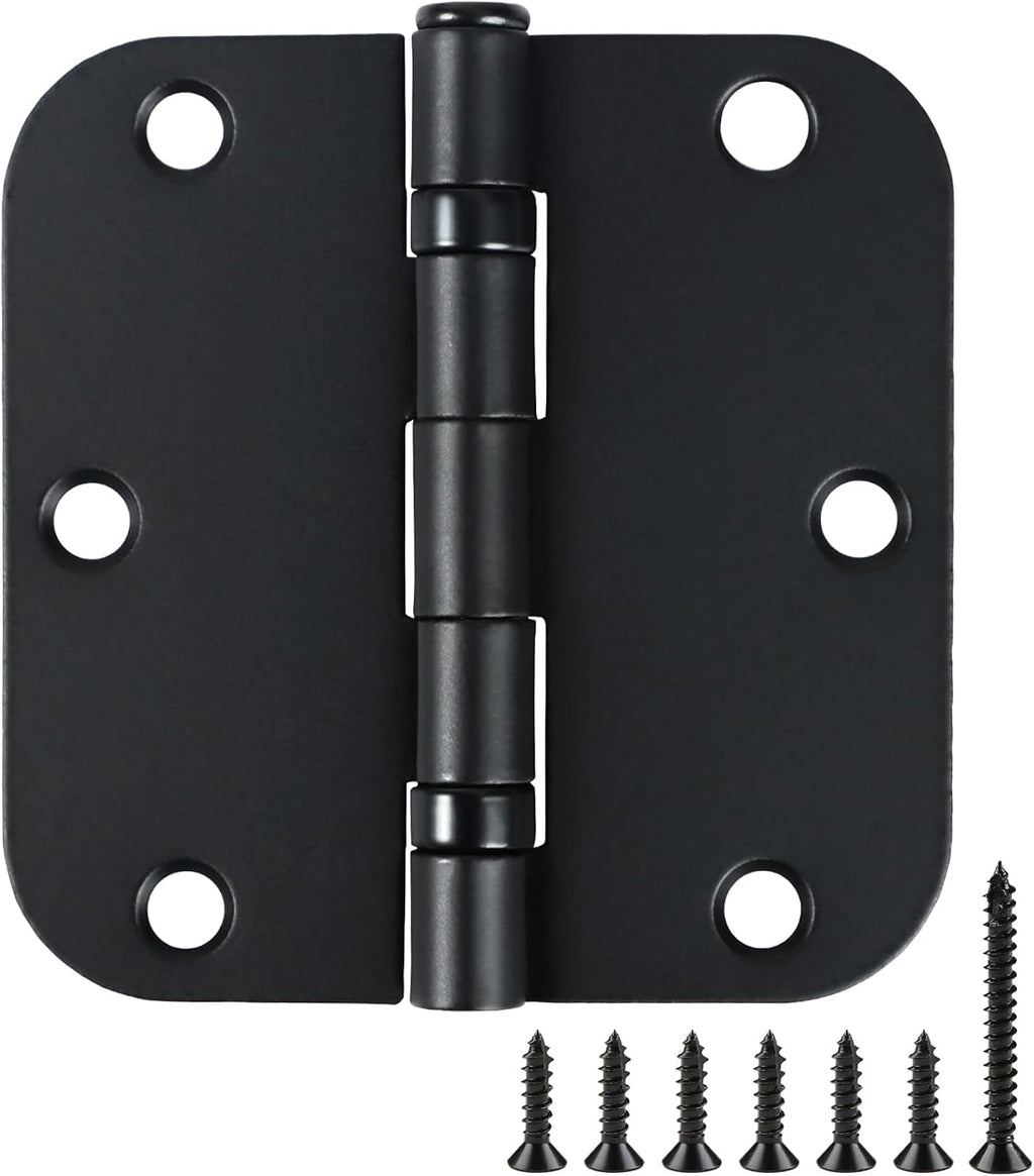 42 Pack Ball Bearing Door Hinges Matte Black 3.5 Inch 5/8"Radius Round Anti