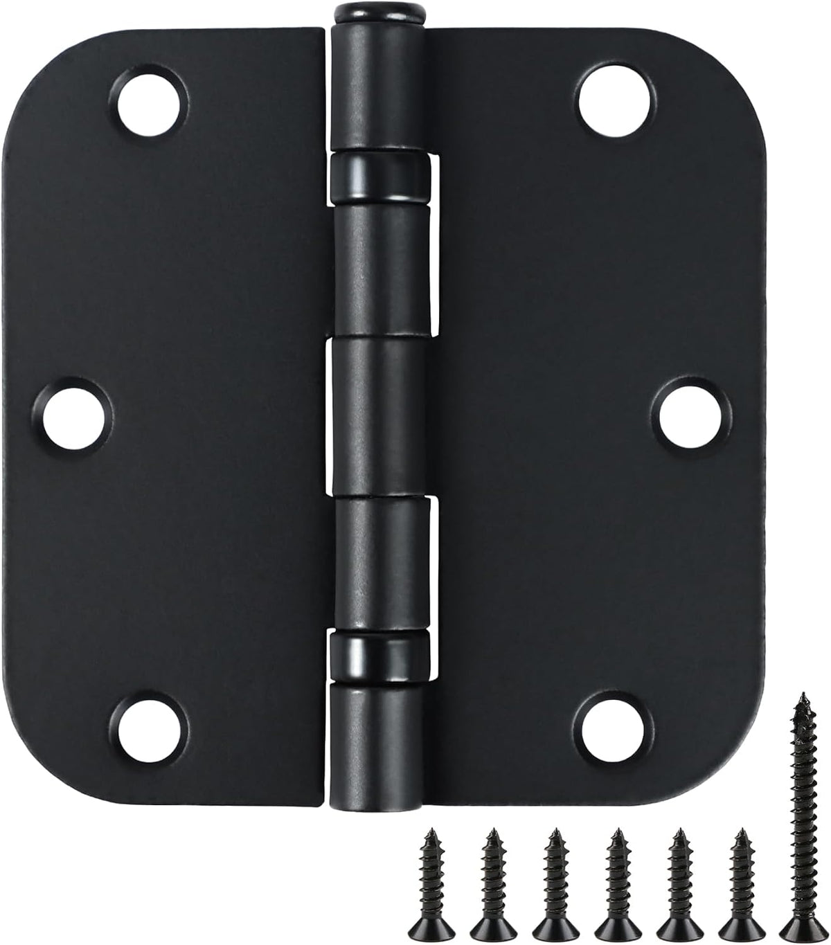 42 Pack Ball Bearing Door Hinges Matte Black 3.5 Inch 5/8"Radius Round Anti