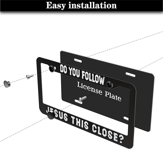 License Plate Frames Black and White License Plate Cover Do You Follow Jesus - Image 7
