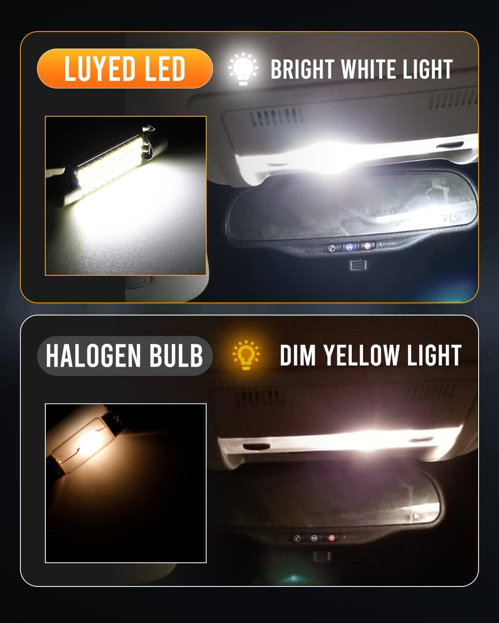 211-2 578 Led Bulbs 569 41mm 42mm 1.65in 6500k White Super Bright Interior Led Festoon Bulb for Car Map Light Dome Light,Pack of 5