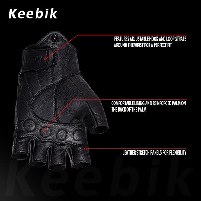 Goatskin Leather Motorcycle Motorbike Powersports Racing Gloves Reflective - Image 3