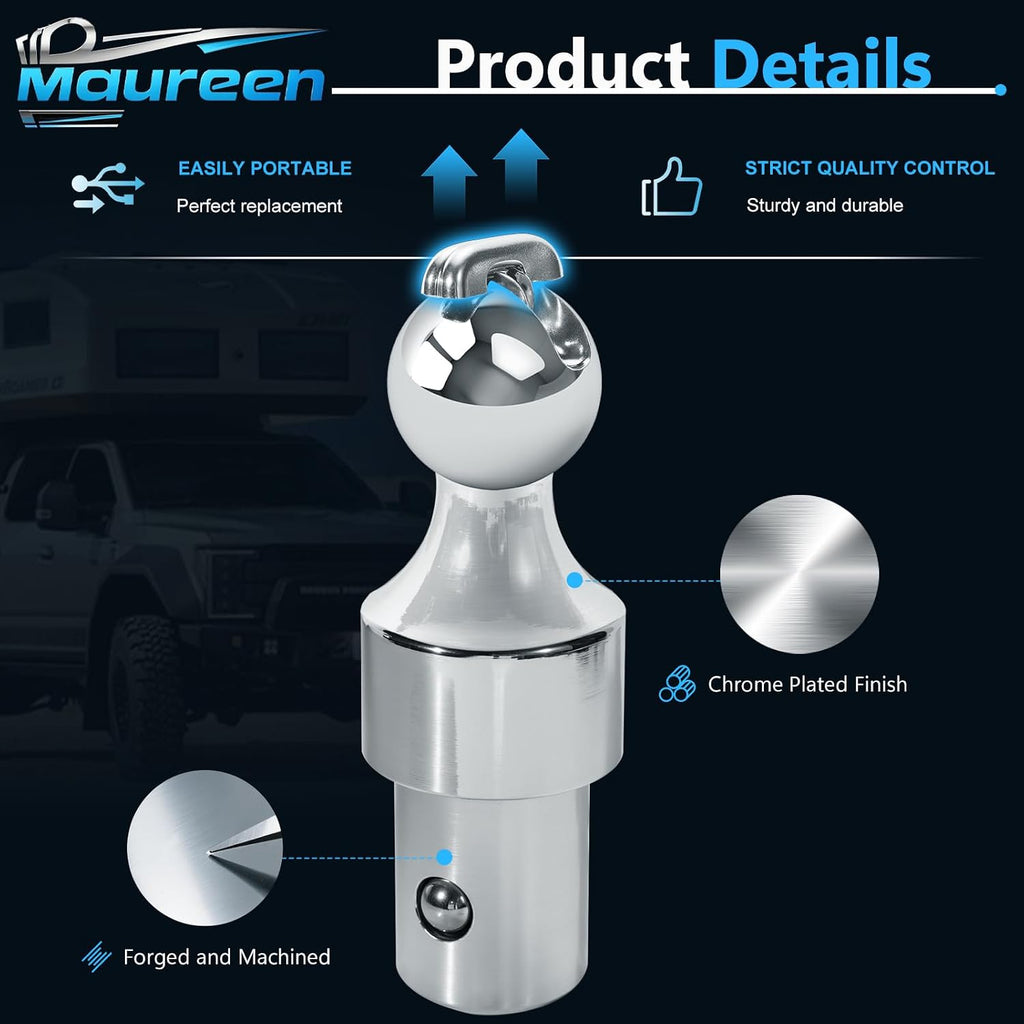 Gooseneck Hitch Ball Replacement Fit for Ford F250 F350 F450 2013-2026，Chevrolet Silverado, GMC Sierra & Nissan Titan XD 2016-2026，2-5/16 Inch Ball Up to 38K lbs GTW/ 9500 lbs VTW