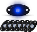 LED Rock Lights 8 Pods Blue for Truck Motorcycle Car Shockproof Waterproof Underbody Glow Neon Trail Rig Fender Lighting