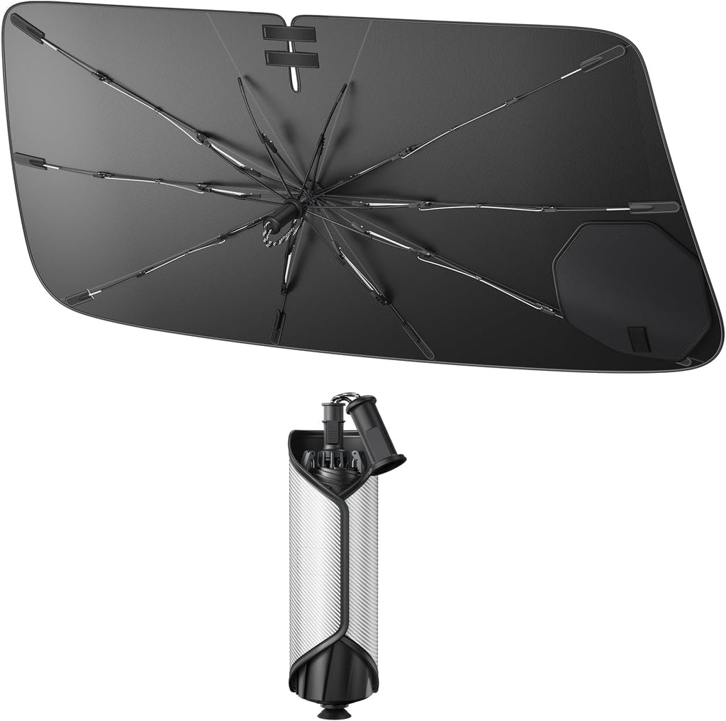 SXCY for 2022-2025 2026 Rivian R1T/R1S Windshield Umbrella Sunshade [Easier Foldable] for 2025 2026 Rivian R1T/R1S Accessories 2026 R1S Sunshade Umbrella 2025 2026 R1T/R1S Windshield Umbrella Shade