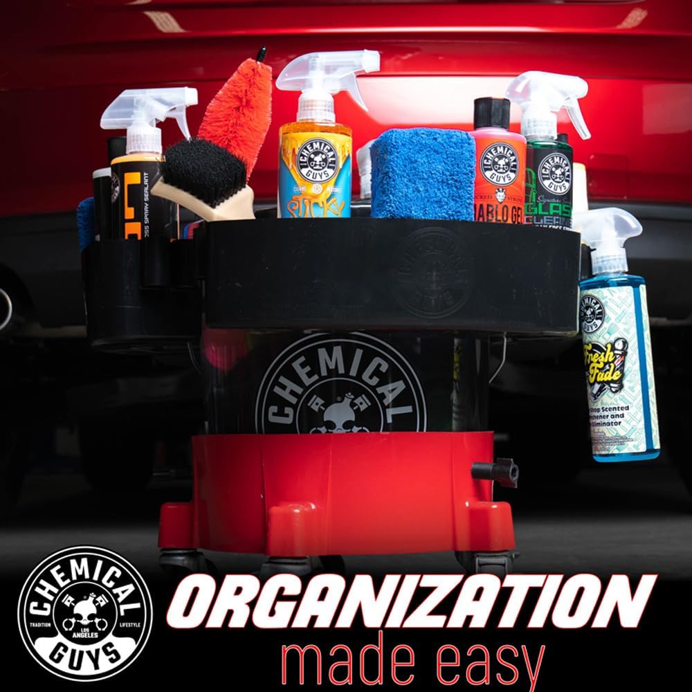 Chemical Guys ACC621 Freeloader Bucket & Dolly Organizer, Black, Keep Soap and Water in The Bucket and Your Supplies Organized, Great for Washing Cars, Trucks, Motorcycles, SUVs, RVs & More