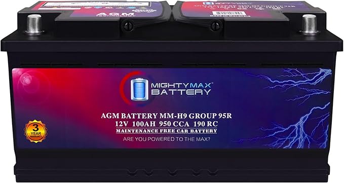 Mighty Max Battery MM-H9 Start and Stop Car BCI Group 95R 12V 100AH, 950CCA by Mighty+Max+Battery