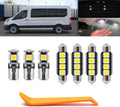 7PCS LED Interior Dome Cargo Light Replacement Kit Led for 2015-2024 F-ord Transit Cargo Van 150 250 350 350HD Map Dome Rear Load Area Luggage Compartment Lights T10 42mm Festoon Bulb Kit Set