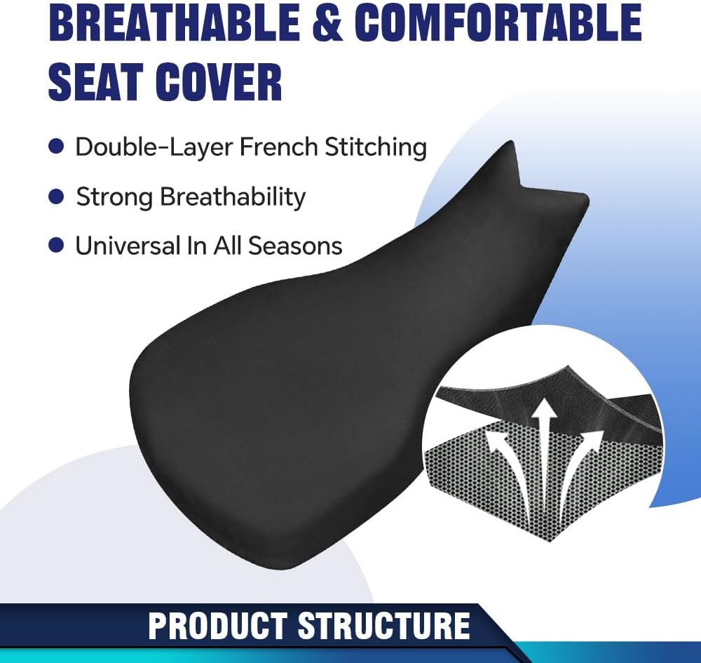 PIT66 Seat Cover, Compatible with Polaris Sportsman 550 850 XP 2009-2016 | Dustproof & Waterproof, Heavy Duty Black Synthetic Leather, ATV Seatcover, Fit Polaris Sportsman 550 850 XP 2009-2016