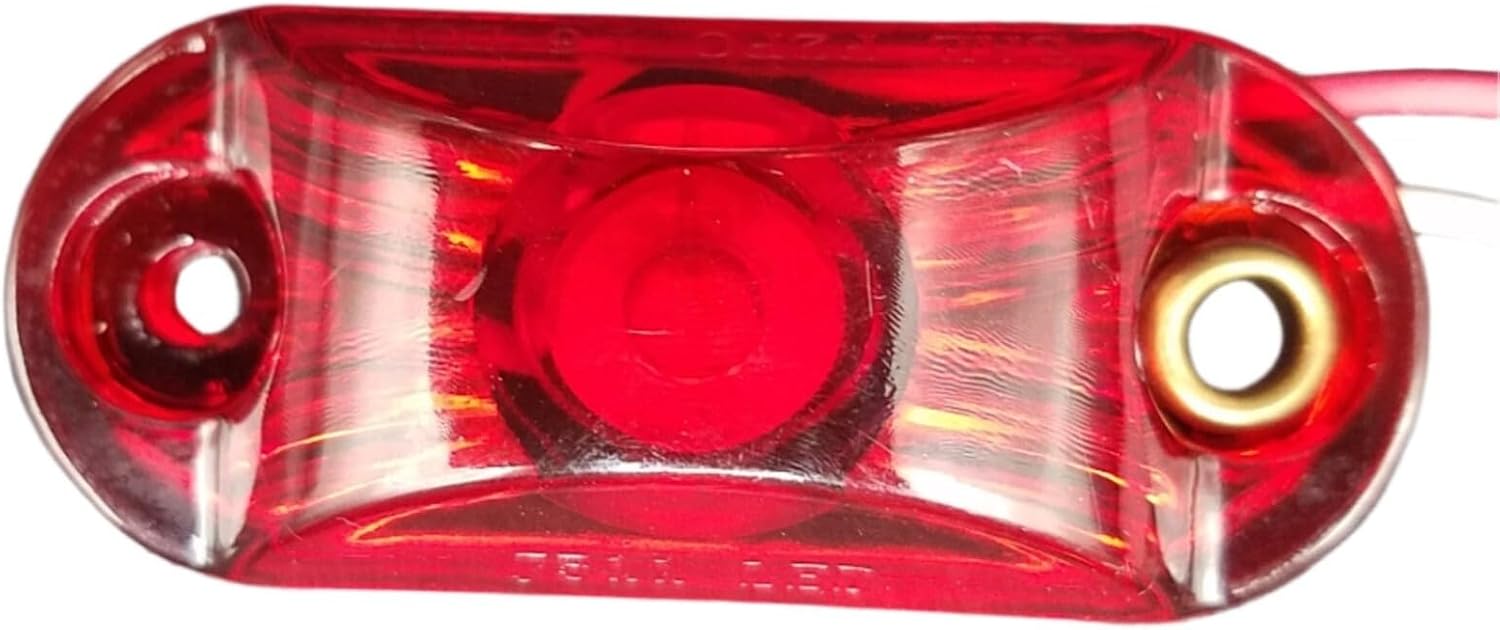 Oval P2 Rated 1-LED Surface Mount, RED Lens, 2-Wire LED Trailer marker light