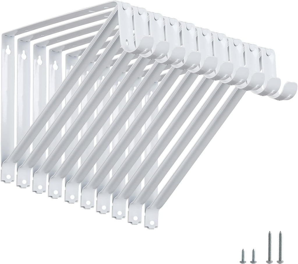closet rod brackets 11x9.5in, 10 pack closet shelf, main product view