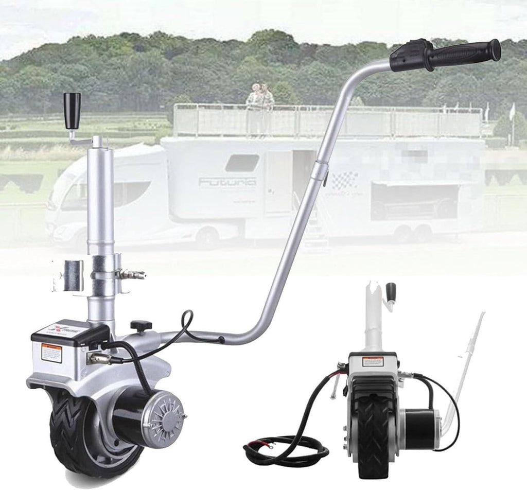 350W 12V Electric Wheel Trailer Mover, Dolly, 5000lbs Towing Capacity, 7.5'' Rubber Tire, for Moving Caravan Boat