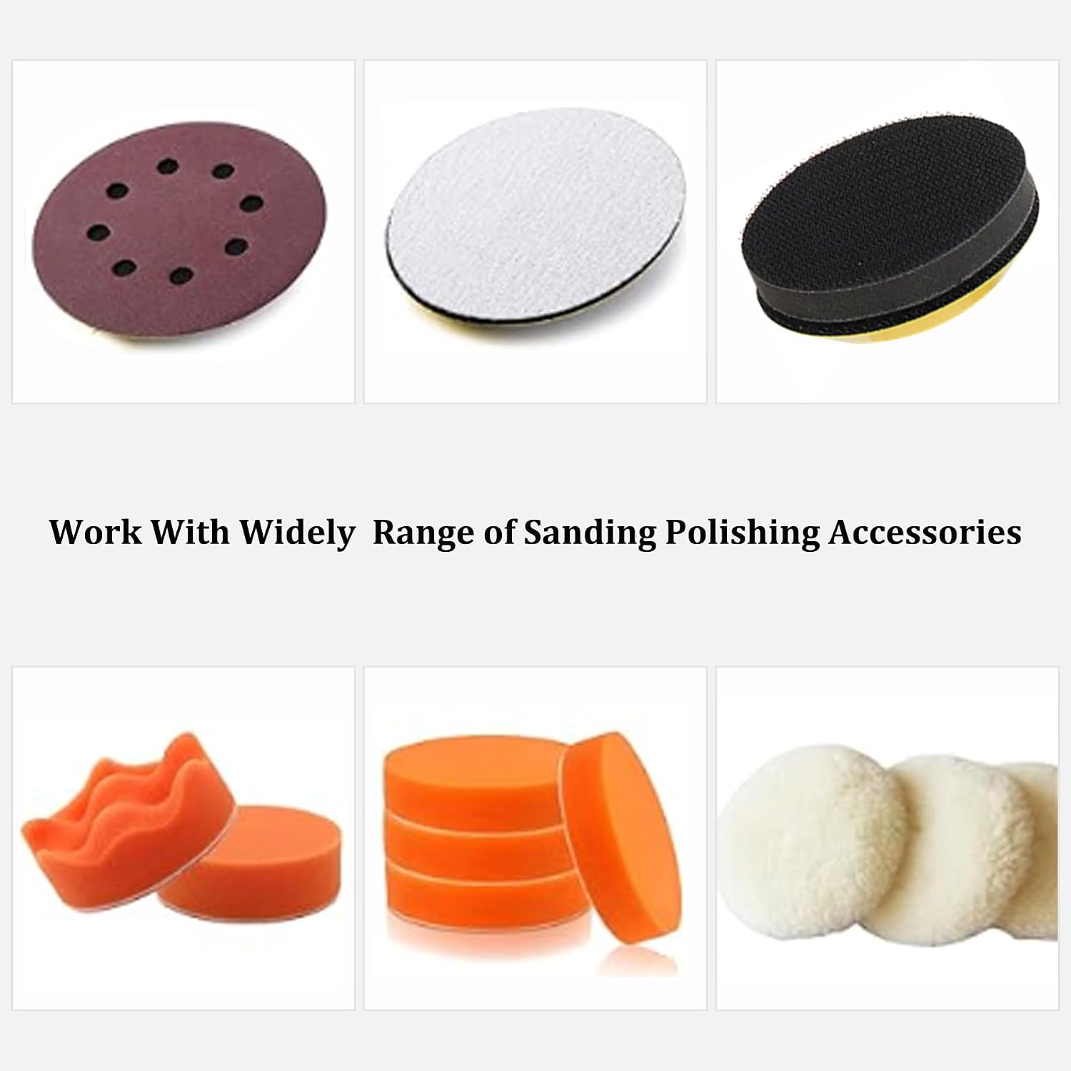 3-Inch Dual-Action Hook & Loop Fastener Flexible Backing Plate, 3" Polishing Pad with 5/16"-24 Threads