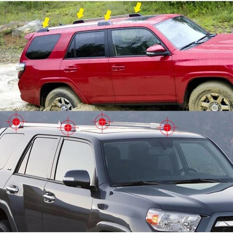Rooftop Cargo Carrier Roof Rack Rail End Replace Cover Shell Case for Toyota for 4Runner for N280 4-Door 2010-2020 Replace Luggage Bar 4pc Roof Racks Boxes
