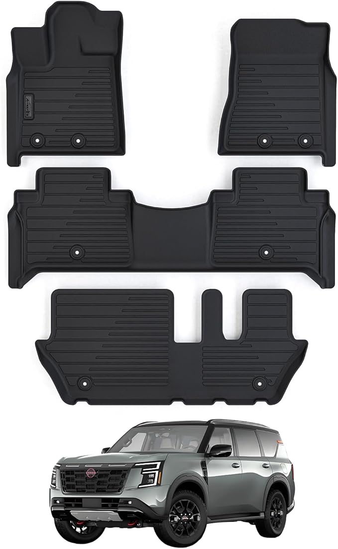 Floor Mat for Nissan Armada Infiniti QX80 2025 TPE All Weather Protection Car by AltraVosAllWeatherCarMats