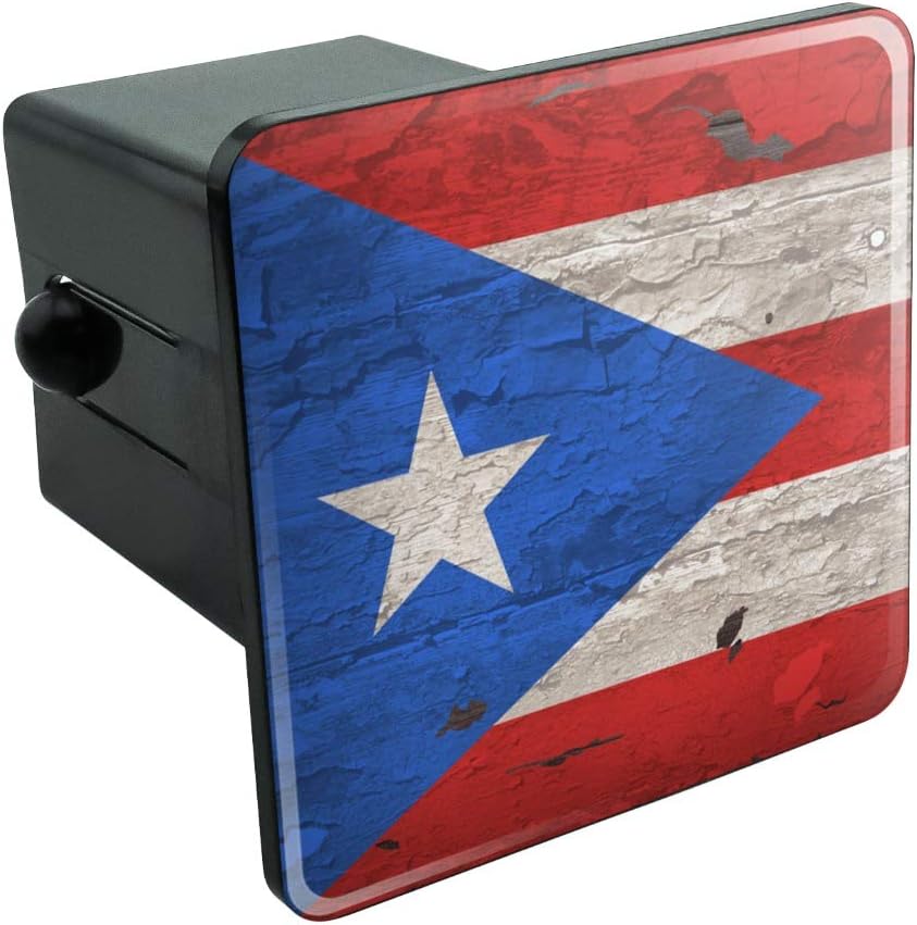 GRAPHICS & MORE Rustic Distressed Puerto Rico Flag Wood Look Tow Trailer Hitch Cover Plug Insert