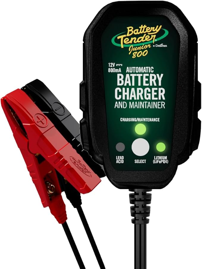 Battery Tender Junior 12V, 800mA Battery Charger and Maintainer by BatteryTender