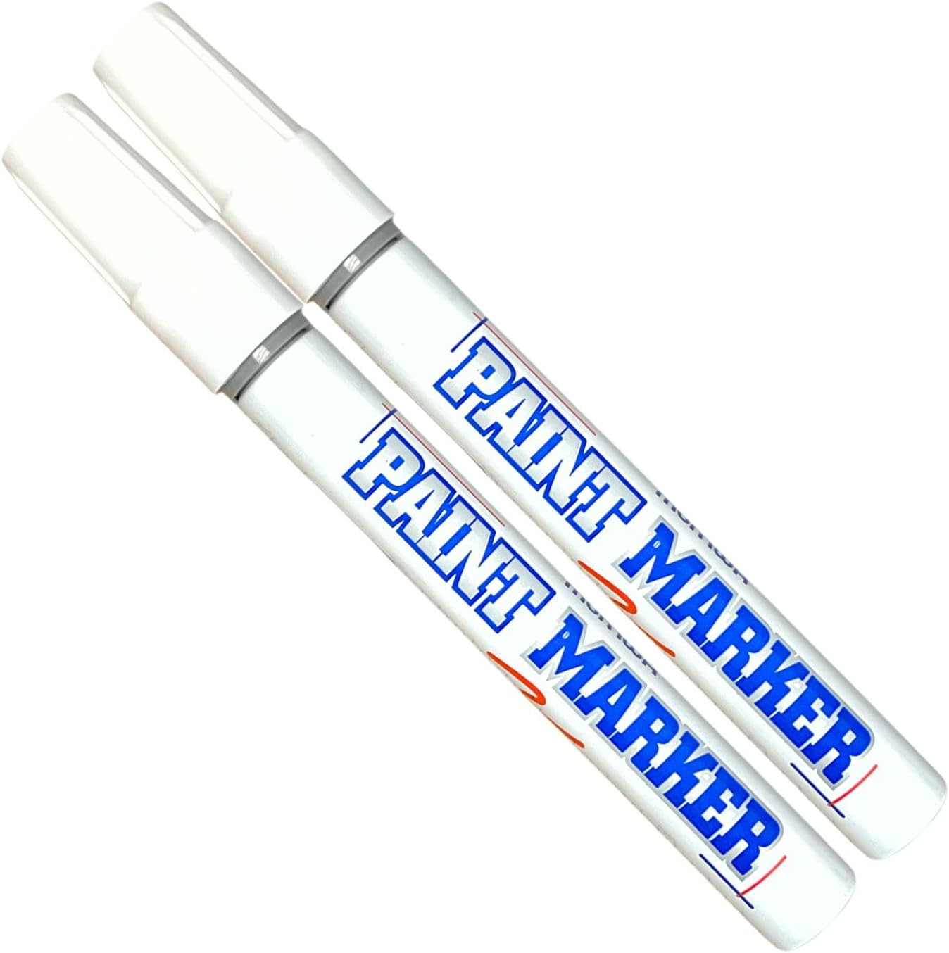 Paint Markers Oil-Based Pen Permanent Waterproof Car Tire Tread Rubber Metal - 2 pcs (Silver)