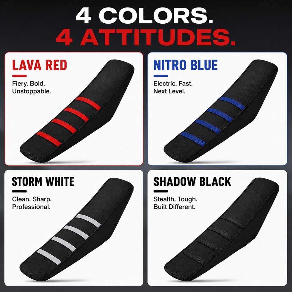 Seat Cover for Yozma IN10,Non-Slip Motorcycle Cushion Cover Bike Non-Slip Stripe Soft Cushion for Electric Dirt Bike (White)