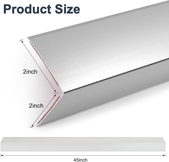 4PCS 45" Aluminum Metal Corner Protectors, Self Adhesive Corner Guards - Image 2