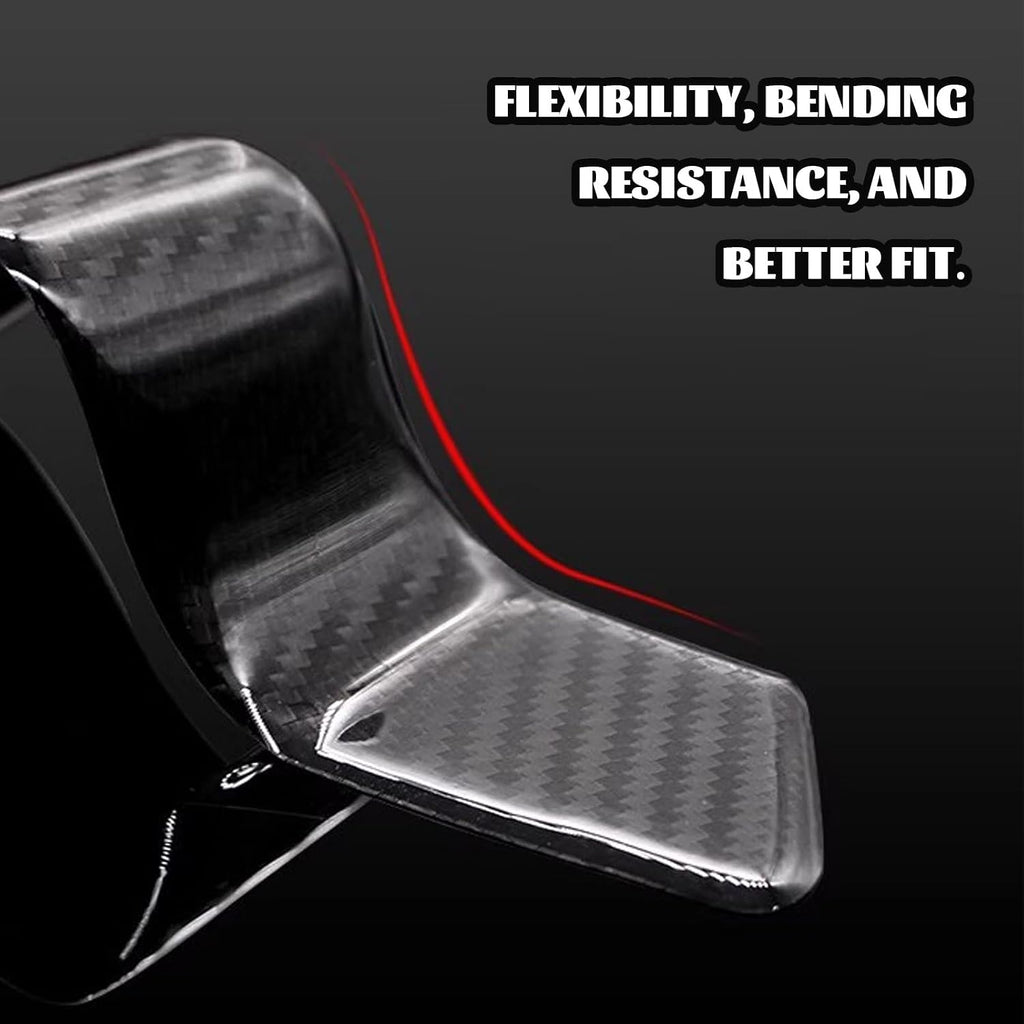 4 PCS Car Wheel Tire Eyebrow Strips, Wheel Arch Protector, Carbon Fiber Fender Flare Lip Trim, Self Adhesive Anti Scratch Decorative Guards for Truck SUV Auto Body Edge Universal (Black)