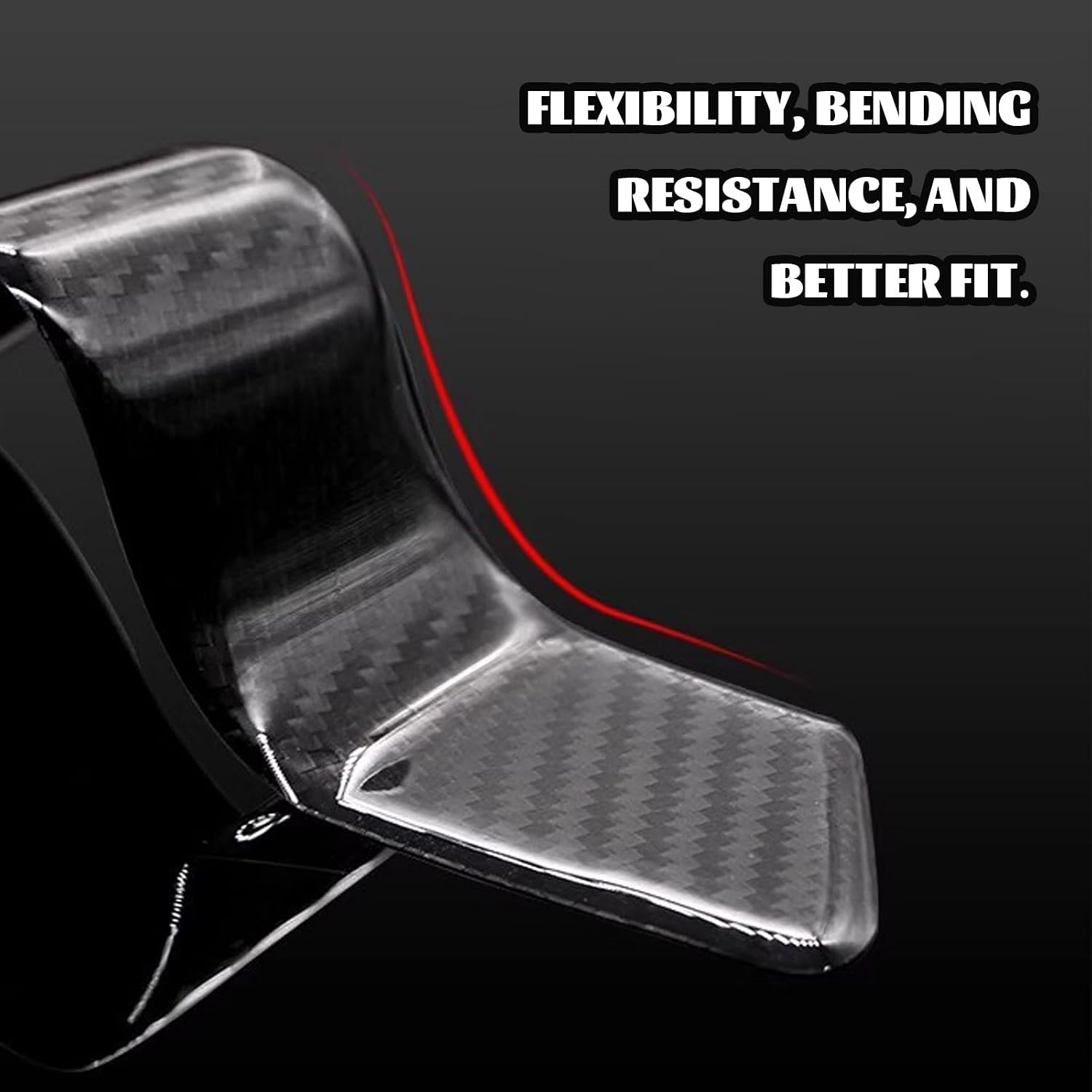4 PCS Car Wheel Tire Eyebrow Strips, Wheel Arch Protector, Carbon Fiber Fender Flare Lip Trim, Self Adhesive Anti Scratch Decorative Guards for Truck SUV Auto Body Edge Universal (Black)