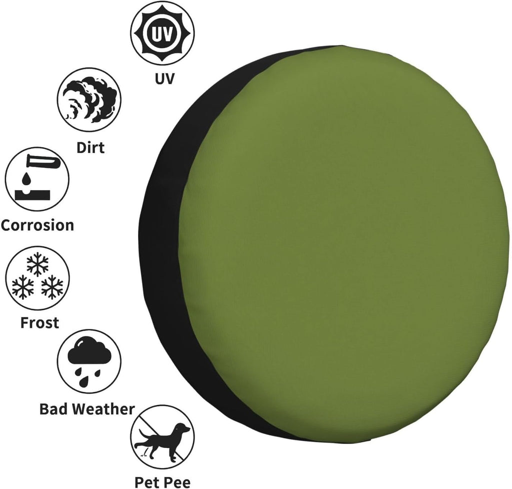 Green Print Universal Spare Tire Cover for RV, Jeep | Wheel Protector Fits Rv, Trailer, Jeep, Shield Tires From Sun, Dirt And Rain For Outdoor Storage