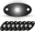 LED Rock Lights 8 Pods White for Truck Motorcycle Car Shockproof Waterproof Underbody Glow Neon Trail Rig Fender Lighting