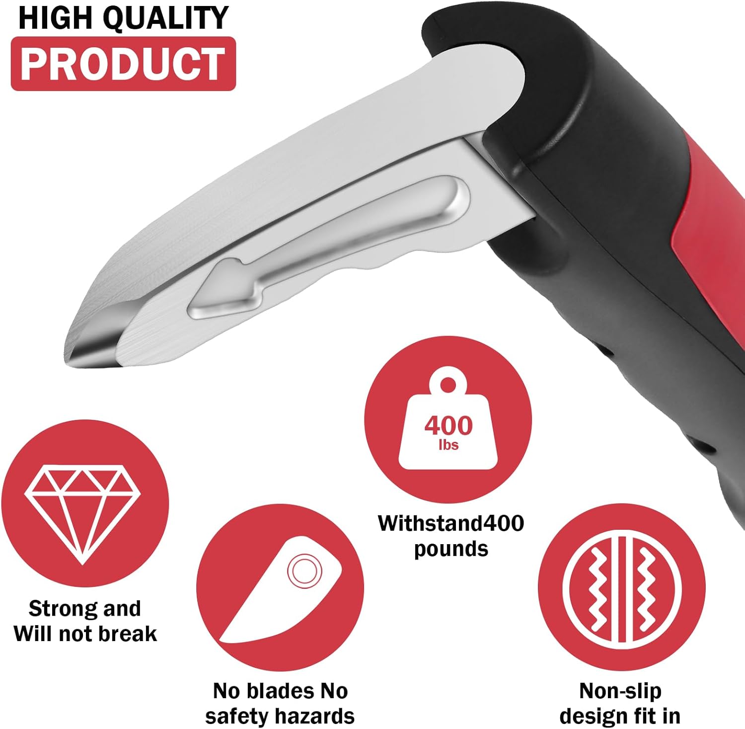 2 Pack Car Door Handle for Elderly, Multifunctional Car Handle Assist with Anti-Slip Grip, Portable Vehicle Support Handle Auto Cane for Seniors and Handicapped, Red