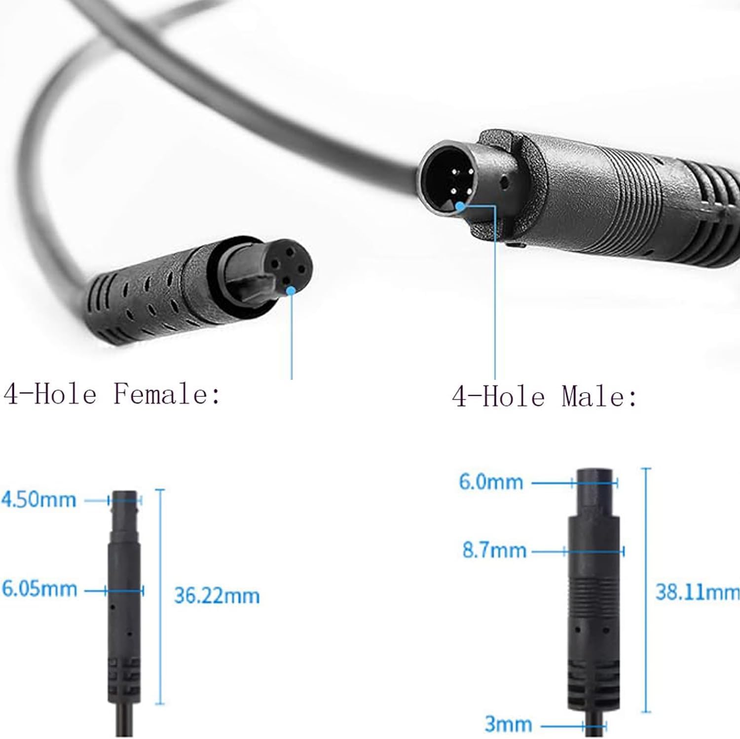 4 PCS Rock Light Extension Wire,4 Pin LED Extension Cable,Neon Accent Kits RGB LED Light Extension Cable for Trucks Motorcycle Car ATV Strip Rock Lights (4 PCS 78 Inch)