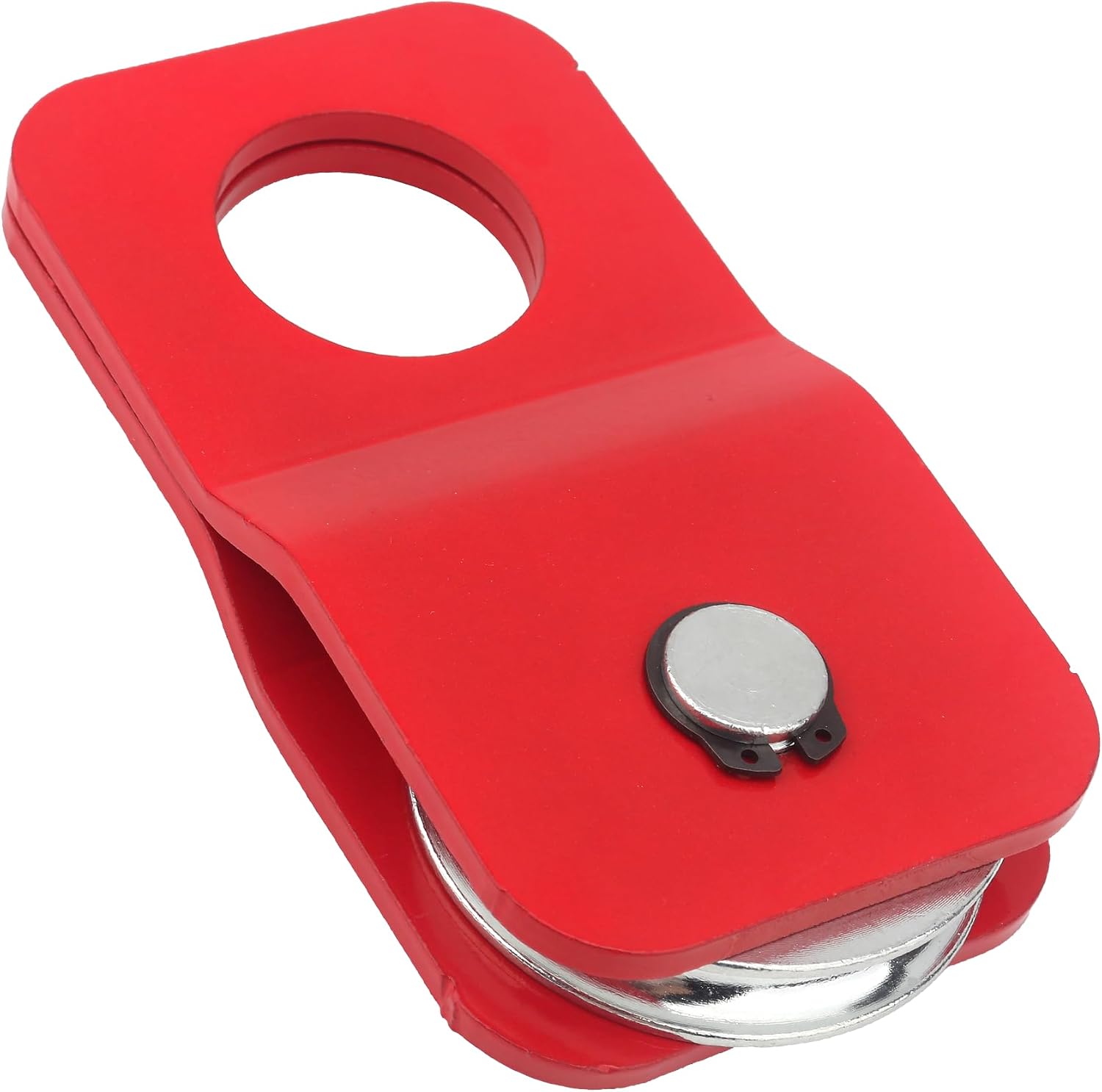 Winch Snatch Block 8000 lbs, Heavy Duty Recovery Pulley for ATV UTV Off-Road, Fits 1/4"–5/16" Winch Cable, Load-Doubling & Direction Change (Red)