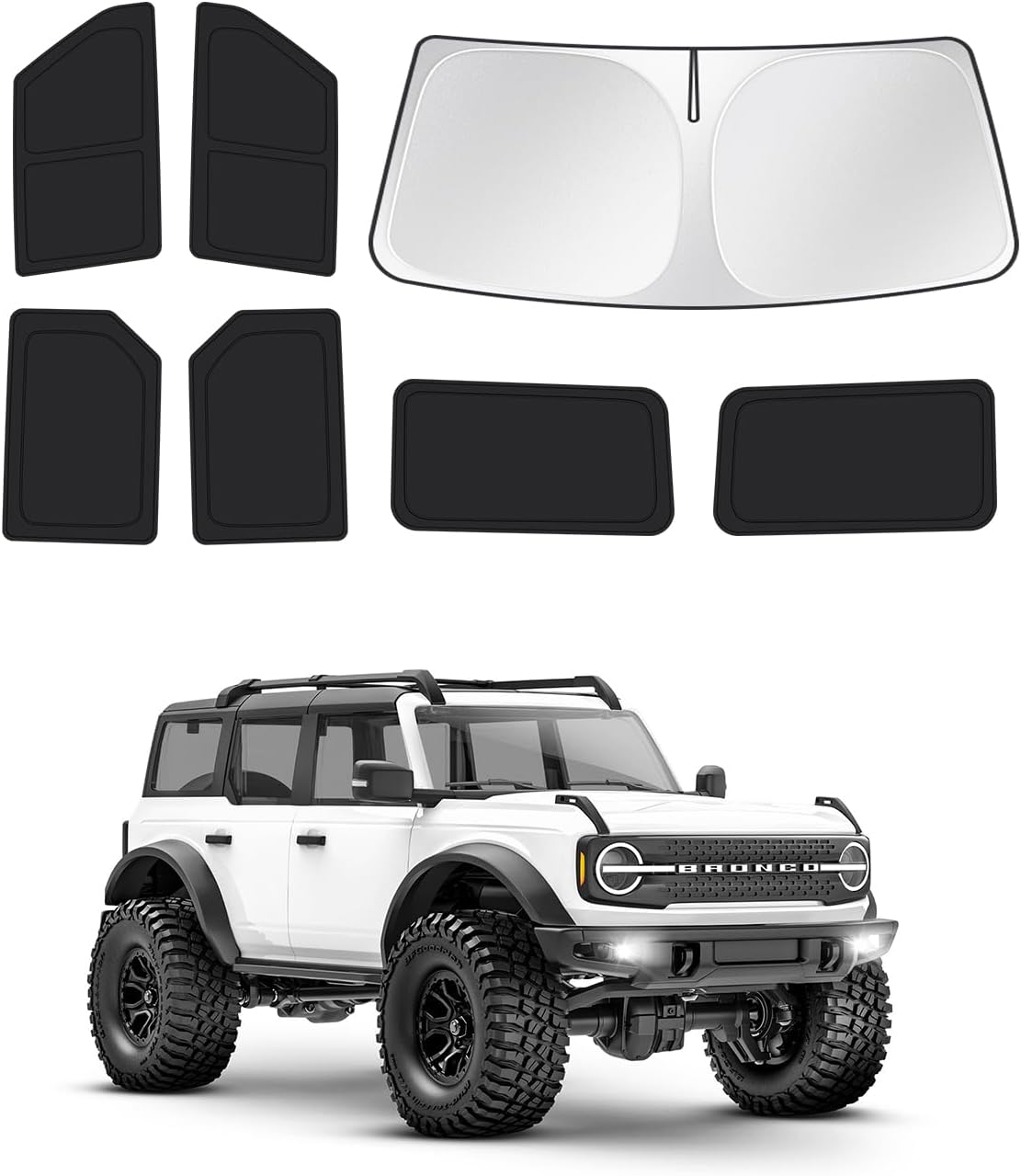 Windshield Sun Shade for 2021-2025 2026 Ford Bronco 4 Door Side Rear Window