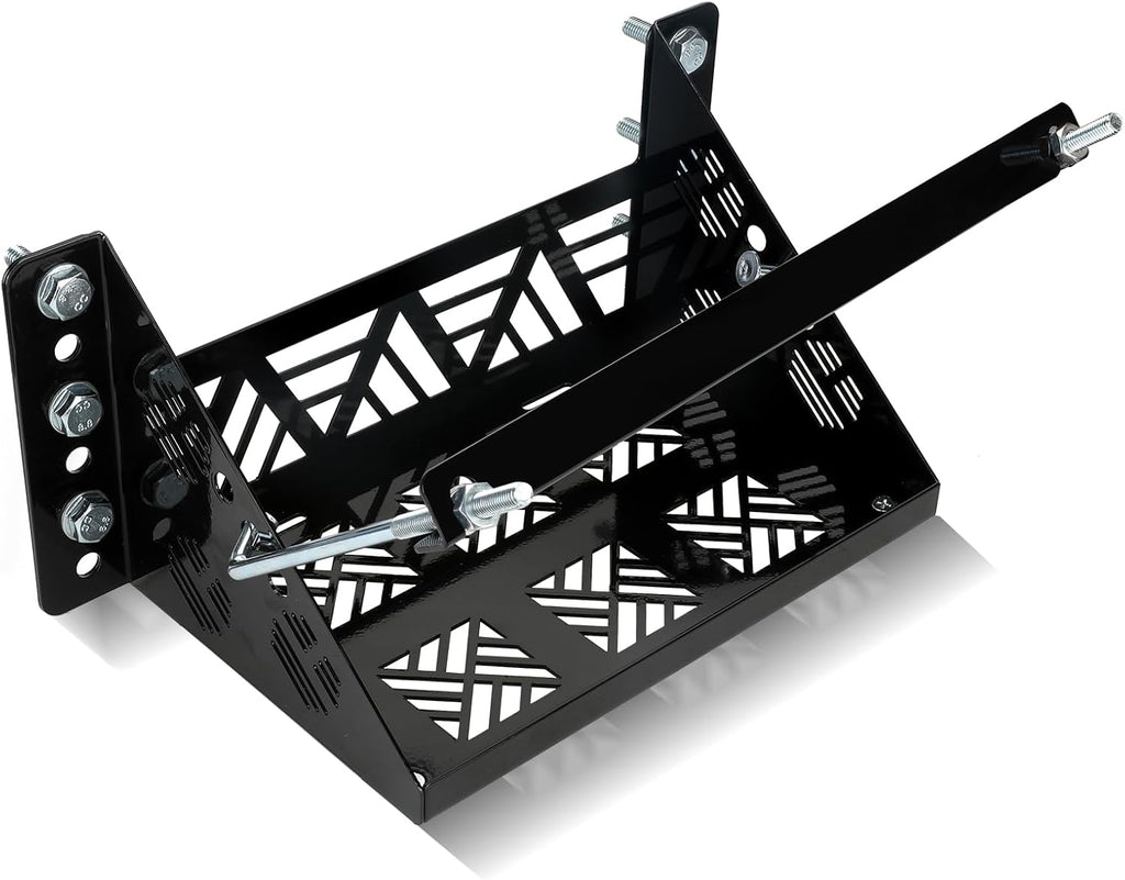 Universal Battery Mounting Tray, Battery Holder Bracket Compatible with RV Trailer Car Boat Truck, Heavy Duty Battery Box Mount Hold Down Bracket Relocation Kit for Group 24 Battery Box