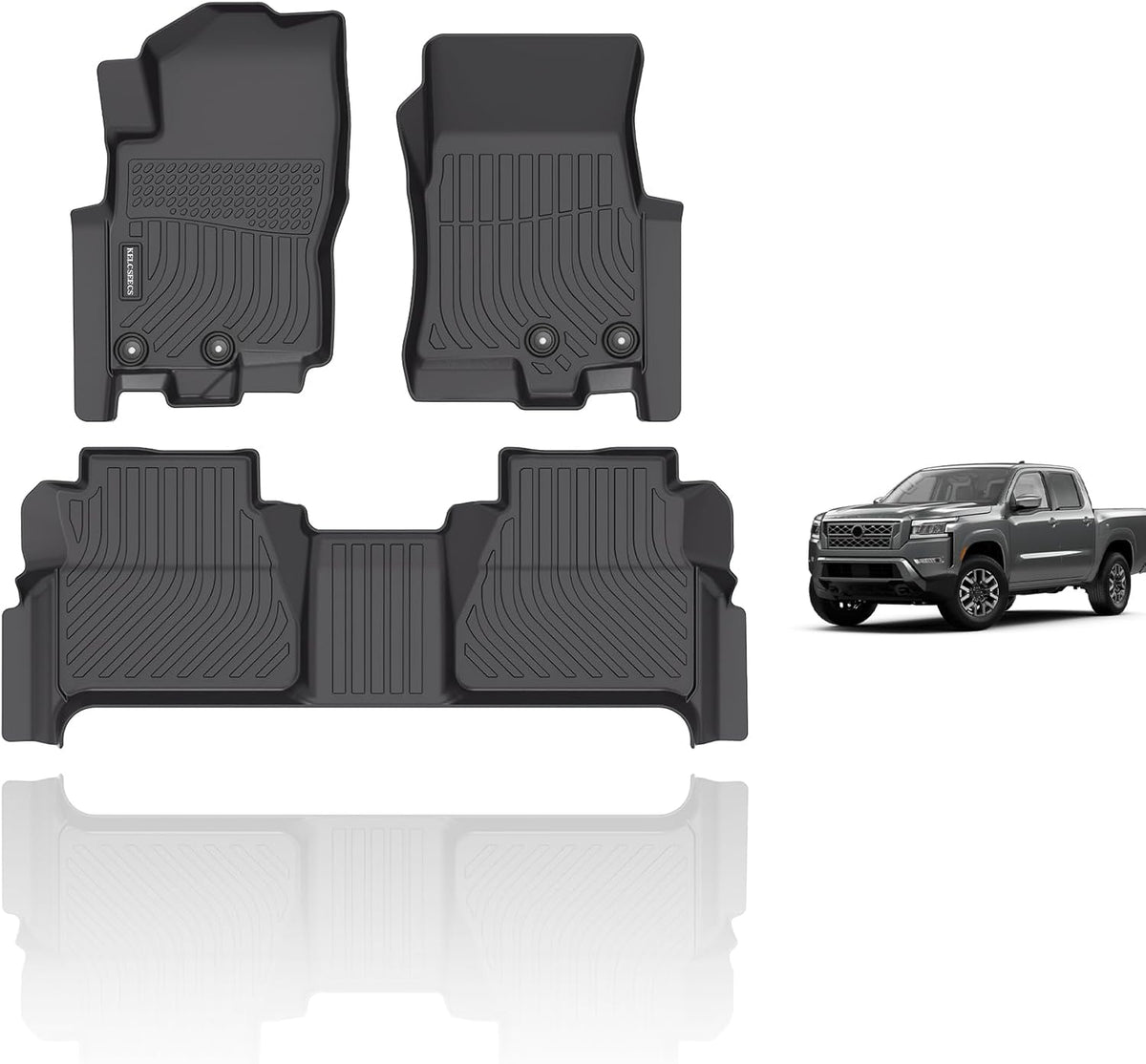 KELCSEECS® Floor Mats Custom for Nissan Frontier Crew Cab 2022-2025 All Weather