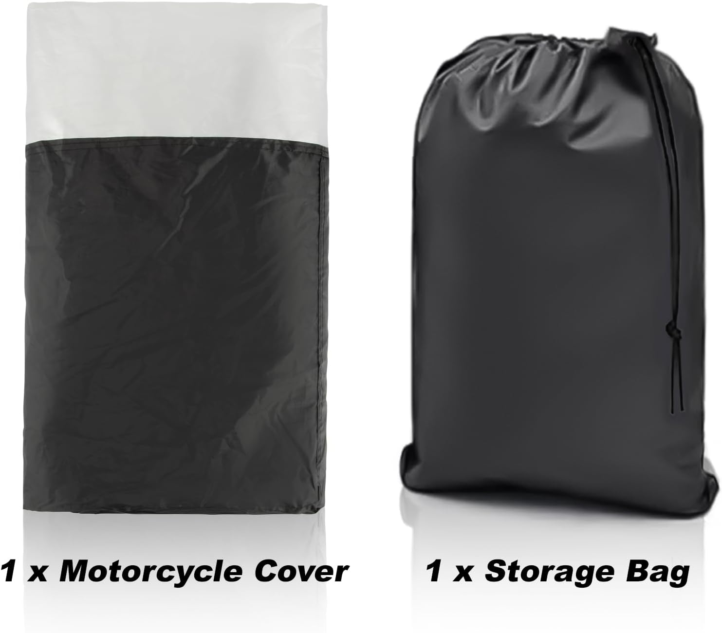 PSLER Waterproof Motorcycle Cover Outdoor for Motorbike Moped Dirt Bike | 96 x 49 x 41 Inch, with Lock-Holes, Polyester taffeta, protect from UV rays & rain, easy to store with storage bag