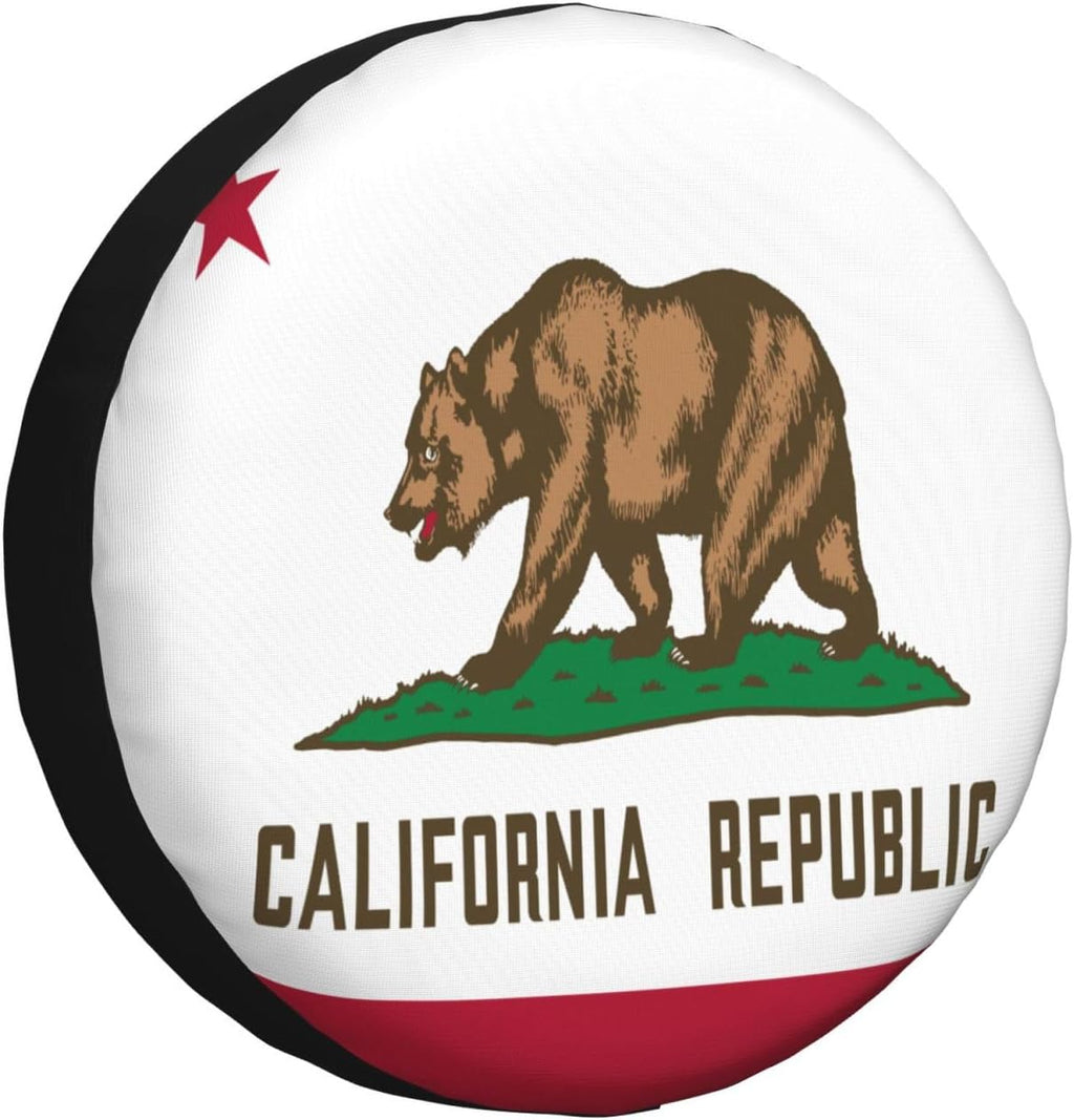 Flag of California Spare Tire Cover Trailer Tire Covers for Truck SUV Camper Vehicle Wheel Cover Waterproof Sun Dust Protection