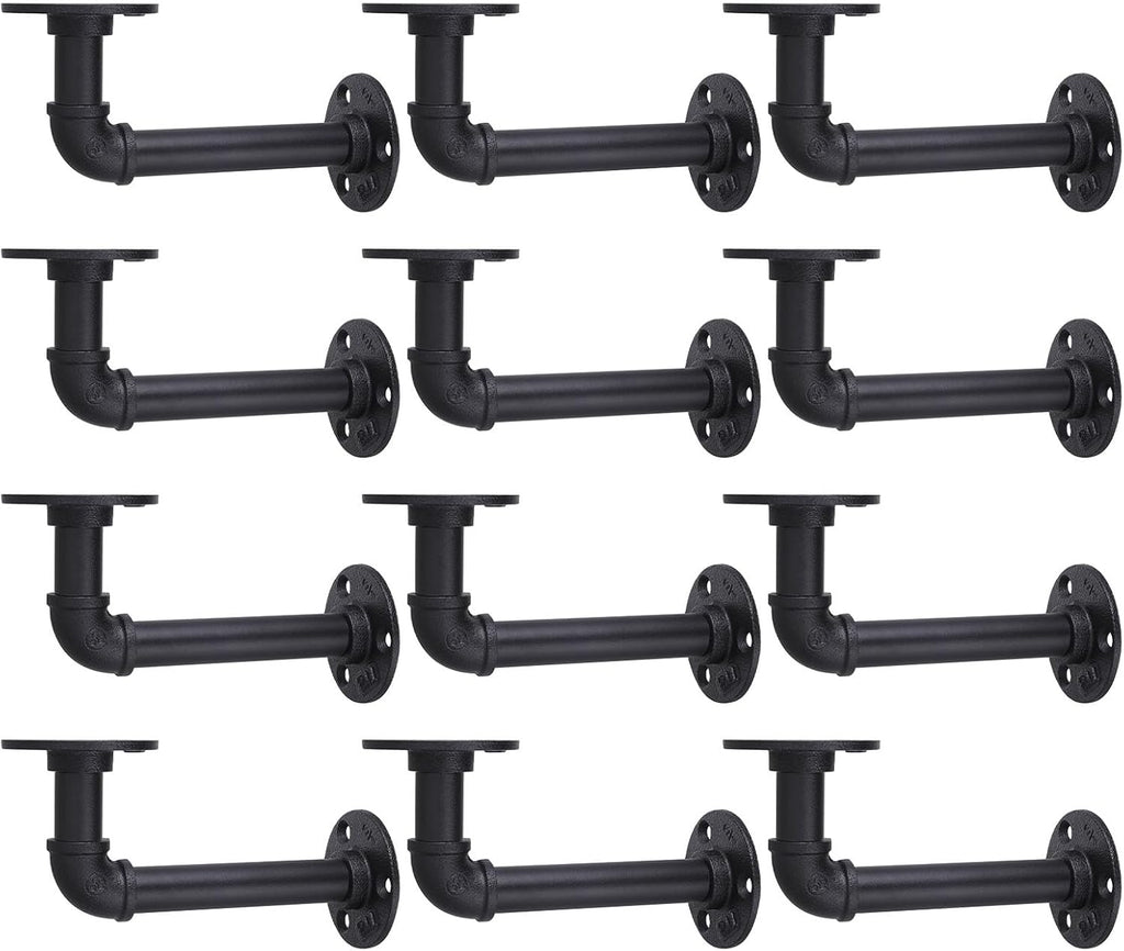 muzik 12pc 7"×4" l pipe shelf bracket, heavy, main product view