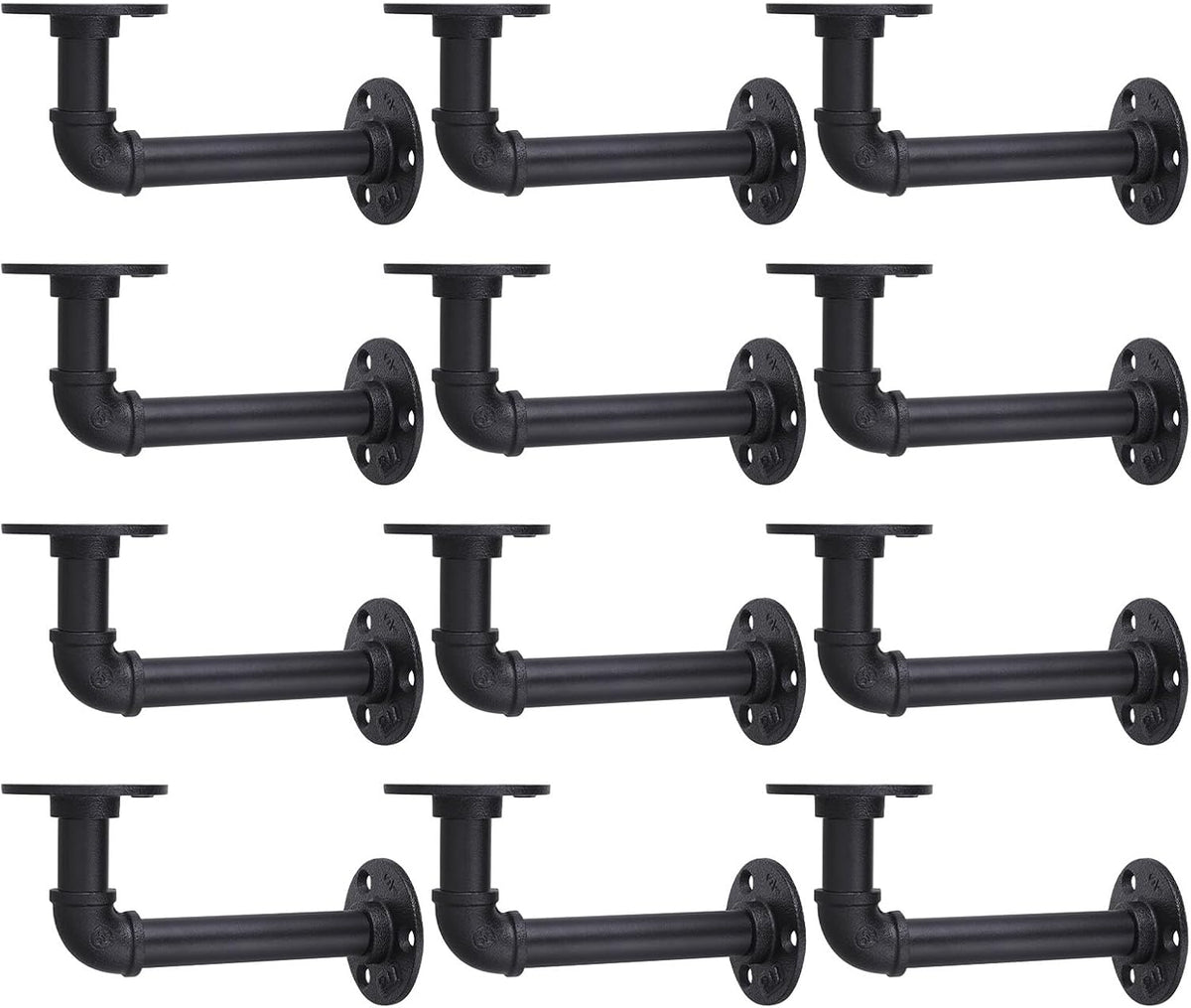 muzik 12pc 7"×4" l pipe shelf bracket, heavy, main product view