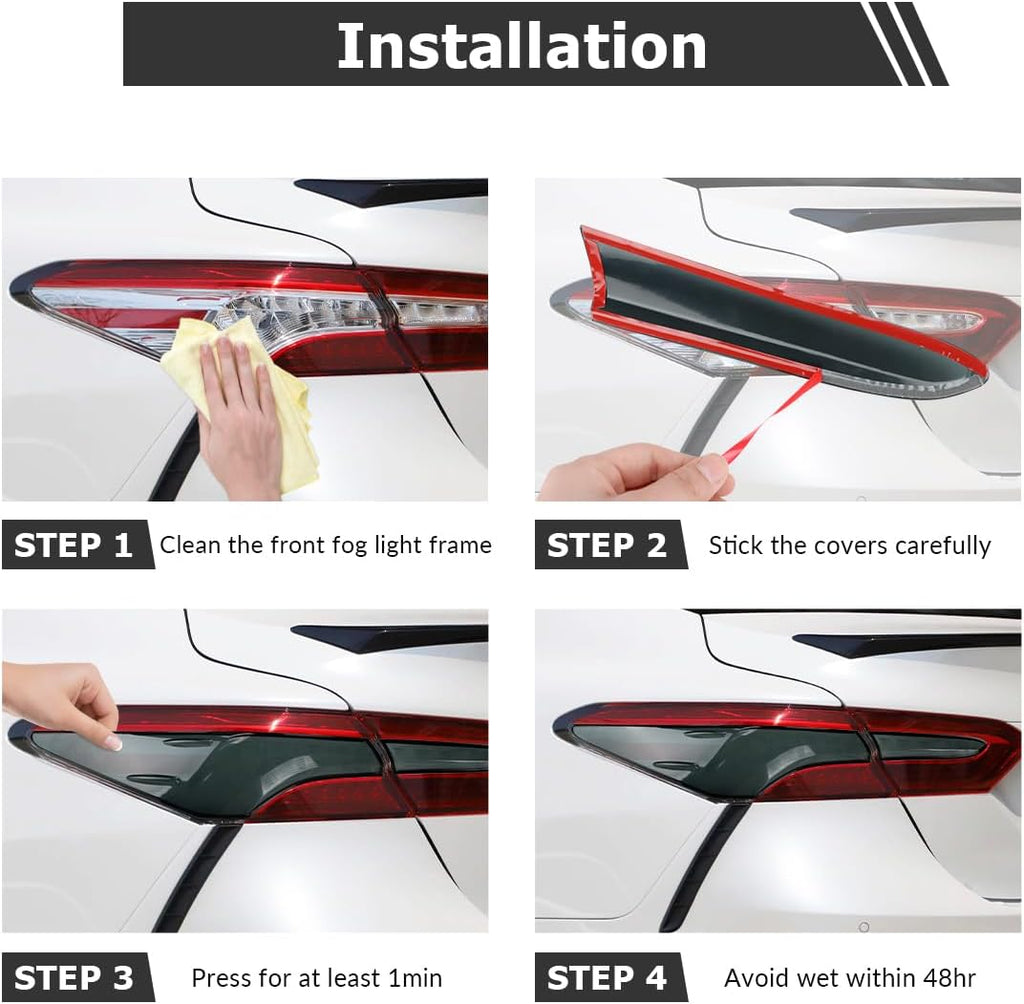 Tail Light Cover Compatible for 2018 2019 2020-2023 2024 Toyota Camry Accessories Tail Light Lamp Guard Trim Frame