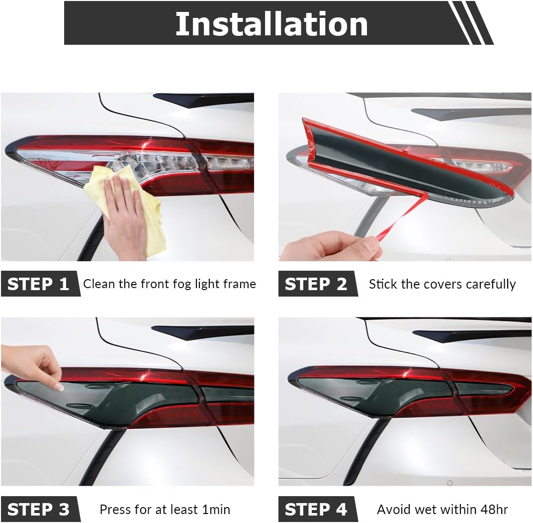 Tail Light Cover Compatible for 2018 2019 2020-2023 2024 Toyota Camry Accessories Tail Light Lamp Guard Trim Frame