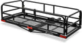 ARKSEN 60" x 25" x 14" Folding Cargo Basket, Cargo Rack Carrier 500 Lbs Heavy Duty Capacity 2 Inch Receiver Luggage Basket Hitch Fold Up for SUV Pickup Camping Traveling