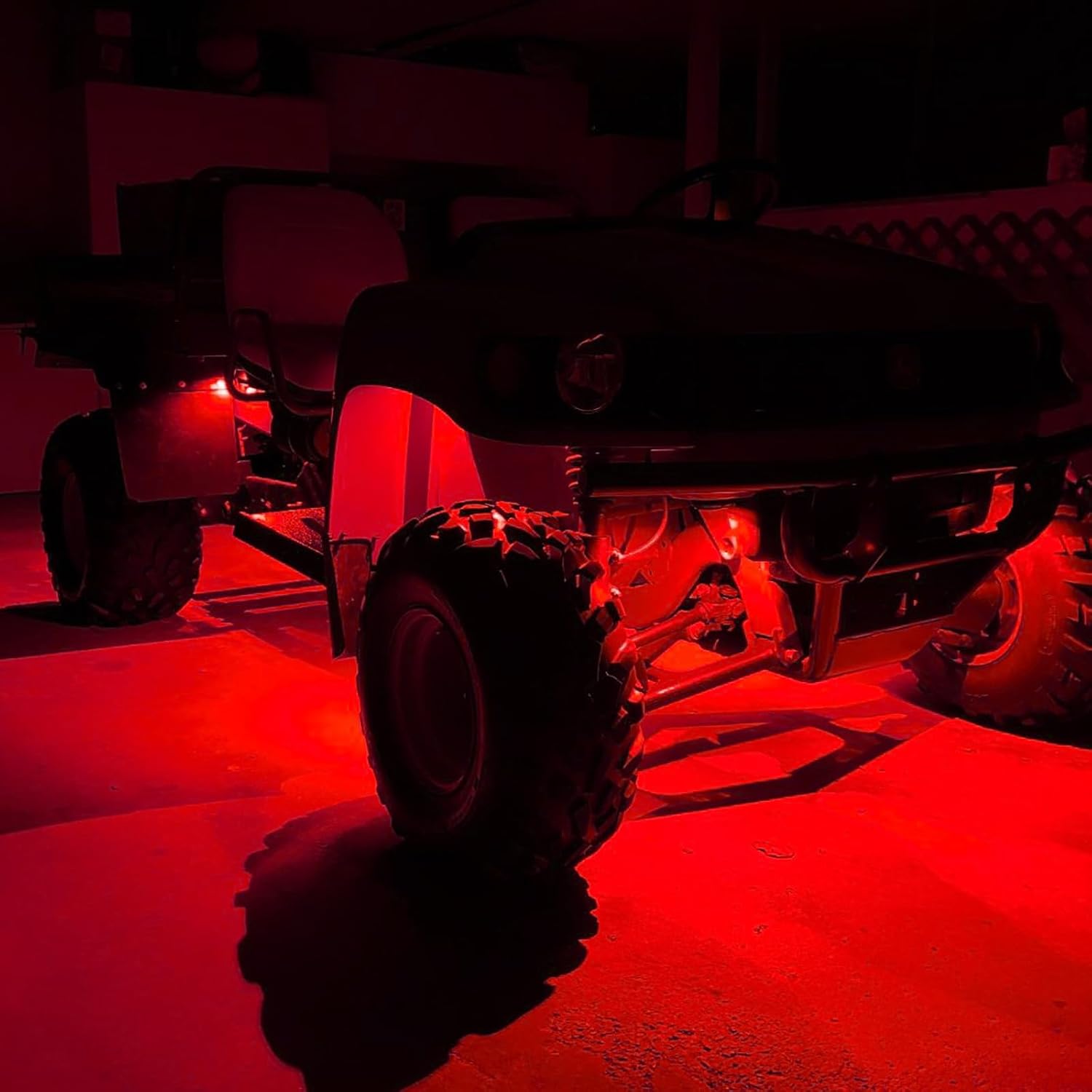 SUNPIE 8 Pods Quick Connect Red Rock Lights, 18 Wide Angle Chips, 4M Extension Wires Each Light, Mounting Pads, IP67 Waterproof, Fits for Trucks Trailer SUV ATV UTV