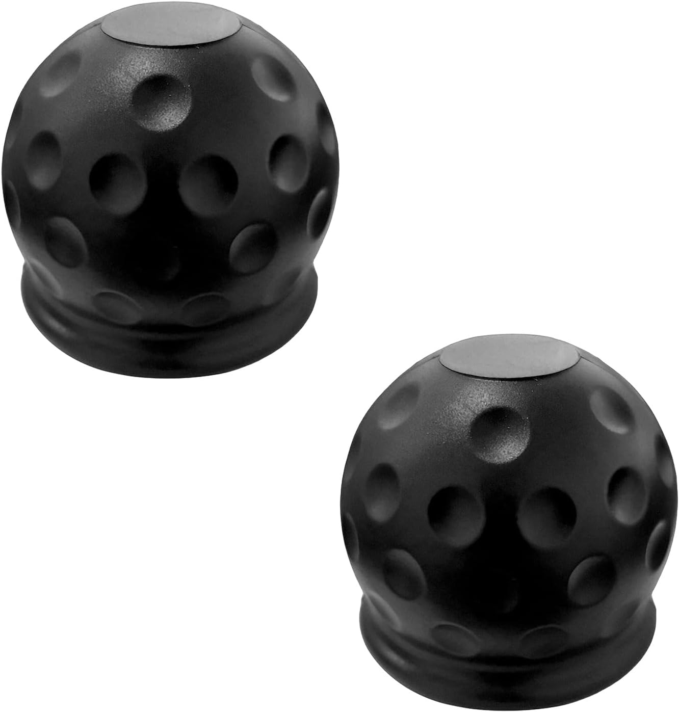 2 PCS Trailer Ball Cover, 2 Inch Rubber Waterproof Towing Hitch Ball Protective Cover, Universal Dustproof Tow Ball Sleeve Replacement for Truck RV Trailer, Car Accessories (Black)