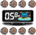 Parktronic 8 Parking Sensors Kit Reverse Backup Radar System Rear and Front View by ELSNU